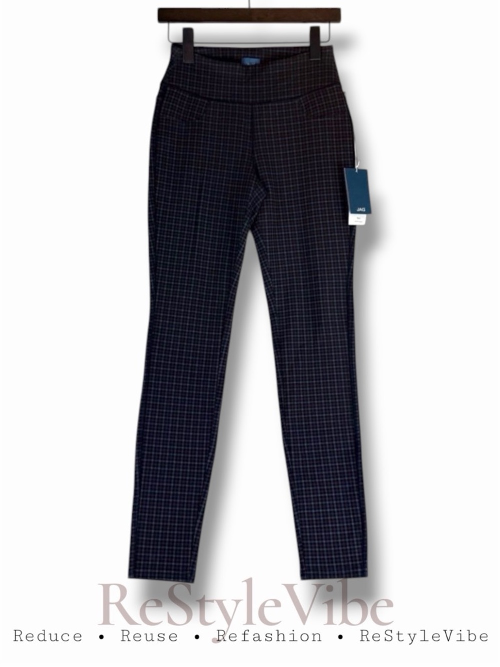 JAG Women’s Size 2 Pants Legging Plaid Stretch NWT Pull-On Essential Mid Ricki